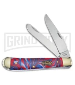 Frost Cutlery Steel Warrior God Bless America Red/White/Blue Pocket Knife 4TH18